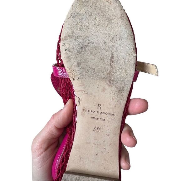 Anthropologie FABIO RUSCONI Marilu Mesh Ballet Flats size EU 40 US 10 Fucshia Pa - Picture 13 of 14